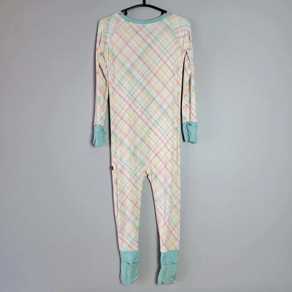 The Sleepy Sloth‎ Bamboo Plaid Zippy Pajamas 18-24M Footed Sleepsuit Pastel